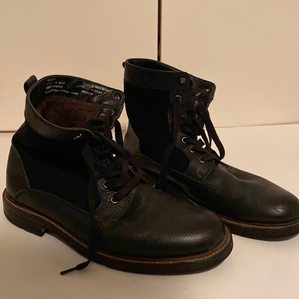 Size 10 Saks Fifth Avenue Kramer Black Combat Boots